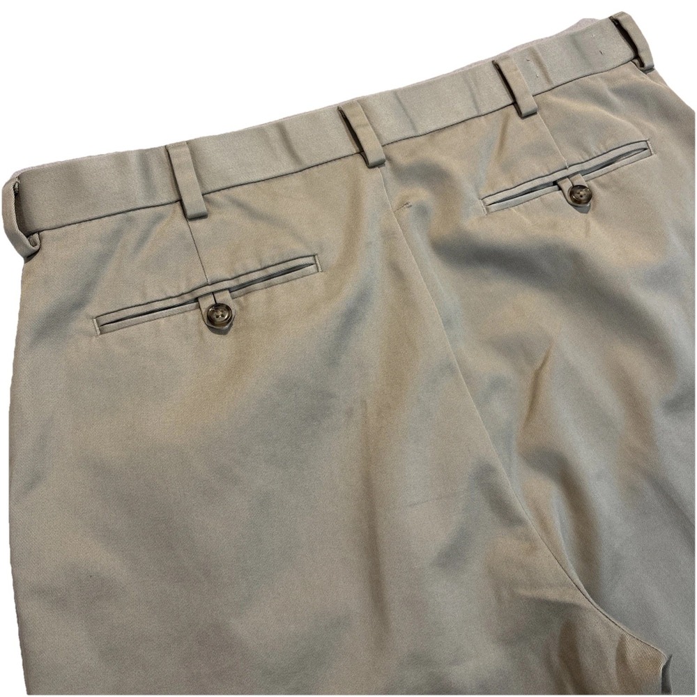 Roundtree & Yorke Khaki Travel Flat Front Expander Chino‎ Pants Easy 36x36 EUC